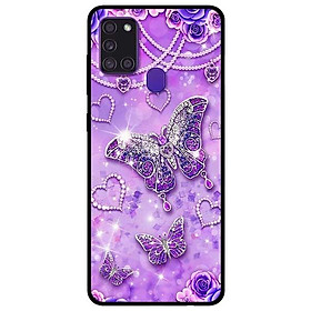 Ốp lưng dành cho Samsung Galaxy A12 - A21s - A31 - mẫu Bướm Hoa Xanh