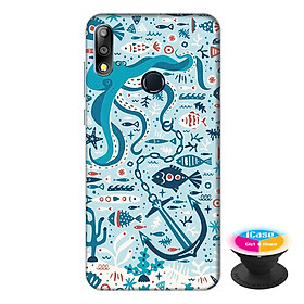 Ốp lưng điện thoại Asus Zenfone Max Pro M2 hình Cá Xanh tặng kèm giá đỡ điện thoại iCase xinh xắn - Hàng chính hãng