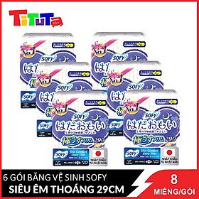 Combo 6 Băng Vệ Sinh Sofy Skin Comfort Ultra Thin 29cm Đêm Siêu Thoải Mái