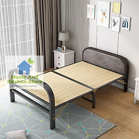 Mua Giường sắt xếp gọn kích thước 70cm  1m  1m2 dài 198cm KÈM DÁT GỖ - giường gấp gọn khung kim loại siêu nhẹ di chuyển dễ dàng  giường đơn gấp đôi  giường gâp gọn thông minh