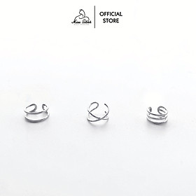 Khuyên tai kẹp vành 3 mẫu Miuu Silver, bông tai nữ Earcuff