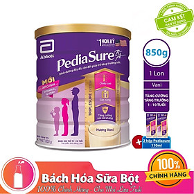 Sữa bột Pediasure hương Vani (850g) - Tặng 2 hộp sữa nước Pediasure (110ml)