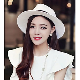 NÓN MŨ CAO BỒI NỮ THỜI TRANG MÀU TRẮNG SỮA - DN19VN0742