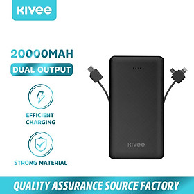 Mua PIn Sạc Dự Phòng Kivee PT203 Tích Hợp Cáp Sạc Dung Lượng Chuẩn 10000mAh - Màu Đen