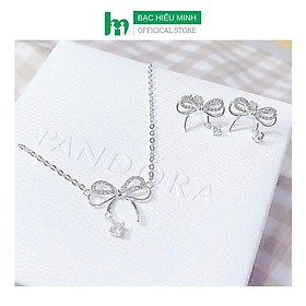 Combo Bộ Trang Sức Bạc Nơ Xinh BẠC HIỂU MINH BCB011
