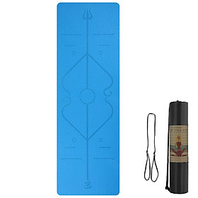 Thảm tập Yoga 72,1 × 24,0in dày dặn chống trơn trượt có túi đựng-Màu xanh dương