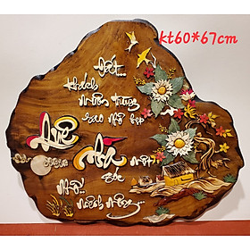 TRANH GỖ NGHỆ THUẬT THƯ PHÁP CHỮ QUÊ HƯƠNG