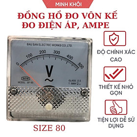 Mua Đồng hồ đo vôn kế xoay chiều mặt 80 Bew DC   dòng điện ampe  Đồng hồ lắp đặt tủ điện