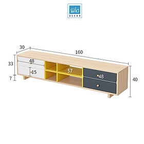 Bộ Kệ Tivi Và Bàn Trà Hiện Đại, Tối Giản Cho Phòng Khách, Phòng Ngủ SIB Decor TV06