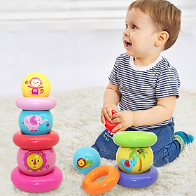 Fisher Fisher-Price Early Learning Puzzle rainbow stacked balls (infant children stacked layers of children's toys pink ball) F0922