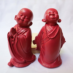Bộ tượng 2 Chú tiểu vui vẻ - an nhiên