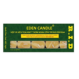 Mua Hộp 20 nến tealight thơm ngăn côn trùng EDEN CANDLE R.I.D FTRAMART EDC0344 (Vàng  hương sả chanh)