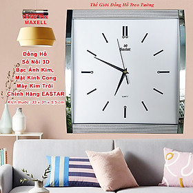 Mua Đồng Hồ KIM TRÔI EASTAR Mặt Kính Cong Cao Cấp - Mặt Chữ nhật Ánh Kim - Tặng Pin Maxell - BH 1 Năm - Decor Trang Trí Treo Tường