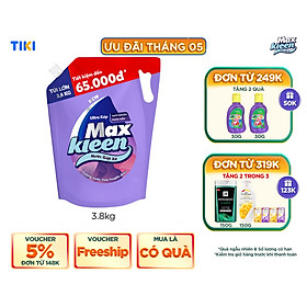 Túi Nước Giặt Xả Maxkleen Hương Nước Hoa Huyền Diệu (3.8kg)