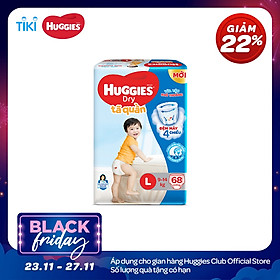 Tã Quần Huggies Dry Gói Cực Đại L68 (68 Miếng) - Bao Bì Mới