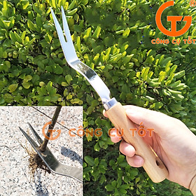 Mua Dụng cụ đào xới đất  bứng cây con  nhổ cỏ bằng inox cán gỗ