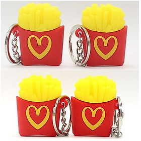 Móc treo chìa khóa khoai tây chiên hình trái tim cực yêu