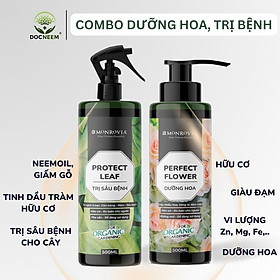 Combo phân bón TRỊ SÂU BỆNH, DƯỠNG HOA MONROVIA hữu cơ giúp cây khỏe, hoa nở sai, to, đậm màu, dung tích 1L