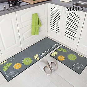 Mua Bộ 2 Thảm Bếp 3D Lót Chân Siêu Thấm Chống Trơn Trượt - Set 2 Cái Đế Dày Hàng Cao Cấp: 40x60cm và 40x1m2