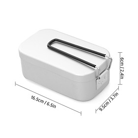 800ml Nonstick Aluminum Tin Box Lunch Box Food Storage Container with Handle for Camping Hiking Picnic Home