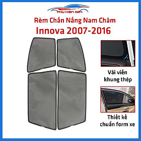 Hình ảnh Bộ 4 rèm chắn nắng nam châm Innova 2007-2008-2009-2010-2011-2012-2013-2014-2015-2016 khung cố định chống tia UV