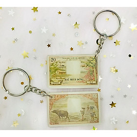 MÓC KHÓA HÌNH TIỀN XƯA - Tờ tiền 200 đồng bụi chuối