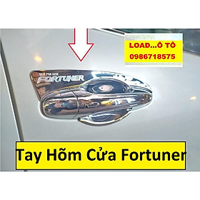 Ốp Tay Hõm Cửa Toyota Fortuner 2022-2017 Nhựa ABS Mạ Crom Cao Cấp, Có Sẵn Keo Dán 3M
