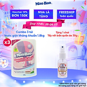 Combo 03 túi nước giặt kháng khuẩn Mao Bao 1800g