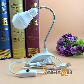 Mua Đèn led mini để bàn học sáng trắng cắm USB  thân uốn dẻo điều chỉnh hướng đa năng (Tặng 2 nút kẹp dây điện cao su- giao màu ngẫu nhiên)