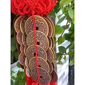 Đồng Tiền Ngũ Phúc To Đùng Nặng Đẹp Size đk 62mm x Dầy 2mm Dây Đỏ may mắn Treo Xe hơi, Nhà, Công Ty Bàn Thờ Thần Tài Treo Đồng Tiền Ngũ Phúc To Tài Lộc Càng nhiều Ngũ Phúc Lâm Môn ạ