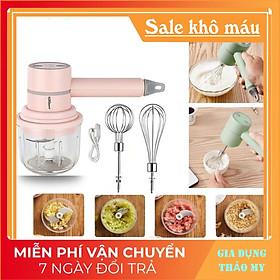 Mua Máy Xay Thịt Mini Kiêm Máy Đánh Trứng Cầm Tay Sạc Tích Điện Xay Tỏi Ớt  Rau Củ Đa Năng