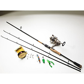 Bộ Cần Câu Lure Super 2 ngọn + máy câu cá TFB + mồi câu lure kèm phụ kiện