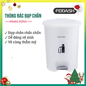 Thùng Rác Đạp Chân Màu Trắng Sữa Đẹp Mắt FEIDASH G2340 - 9 Lít , Chất nhựa cao cấp giúp tăng tuổi thọ sản phẩm - Thiết kế 2 lớp có thể tháo rời giúp tăng tính thẩm mĩ sản phẩm và dễ dàng vệ sinh - Màu Trắng