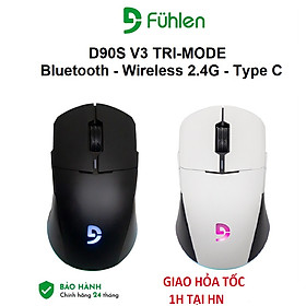 Chuột Không Dây Gaming Fuhlen D90S V3 Tri-Mode ( Hỗ trợ kết nối Bluetooth/ Wireless 2.4G/ TypeC)  - Bản Nâng Cấp Của D90S - Hàng Chính Hãng