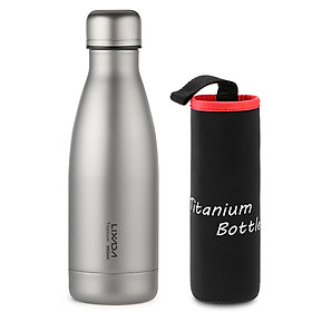 Lixada 550ml / 680ml Titanium Water Bottle Lightweight Outdoor Sports Bottle for Camping Hiking Cycling Backpacking