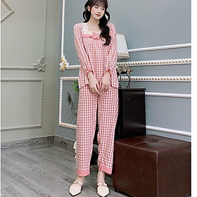 Bộ bầu và sau sinh DÀI TAY Xuân Hè cho con bú, size 43->70kg, chất kate thái, cho bà bầu mặc nhà