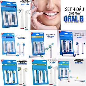 Cho máy oral B Bộ 4 đầu bàn chải đánh răng điện máy Braun chăm sóc răng miệng toàn diện Model EB Full mã Minh House