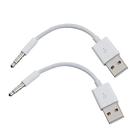 2x 3.5mm Male AUX Audio  To USB 2.0 Male Charge Data Cable Adapter Cord