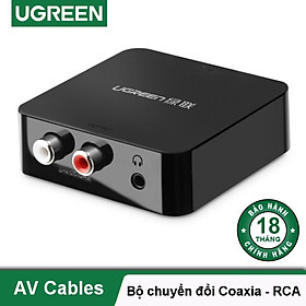 Bộ chuyển đổi Digital Audio sang Analog Ugreen 30523 ( Cổng quang TV sang Loa,Amply cổng 3.5mm và hoa sen ) hàng chính hãng
