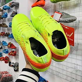Giày bóng đá phủi = Wika Flash xanh chuối cao cấp 2022 -2023  mẫu giày khâu Ful;ll đế cao cấp