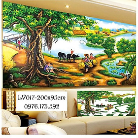 Tranh đính đá Làng Quê Việt Nam I 200x95cm I LV017