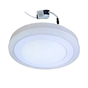 Đèn Led ốp trần 24w ( 18w +6w) tròn nổi 2 màu 3 chế độ sáng trắng+viền sáng màu Posson LP-Ro18-6B-G
