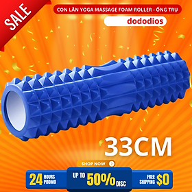 Foam Roller Massage Màu Xanh Dương - Con Lăn Yoga Matxa Tập Gym Tập Thể Thao Giãn Cơ Ống Trụ Lăn Xốp Có Gai dododios