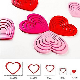 Trái tim gỗ trang trí dán tường 3D màu sắc