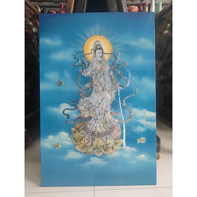 Tranh sơn mài Phật Bà Quan Thế Âm Bồ Tát cẩn ốc 40x60 cm