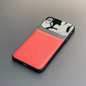 Ốp lưng da kính cao cấp dành cho iPhone X / iPhone XS - Màu đỏ - Hàng nhập khẩu - DELICATE