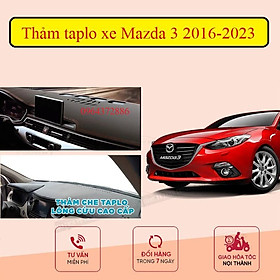 Thảm taplo chống nóng xe Mazda 3 2016-2023 chất liệu nhung, da cao cấp có chống trượt phía sau