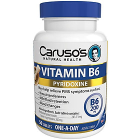Carusos Natural Health Vitamin B6 200MG 50 Tablets