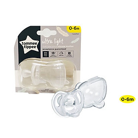 Ty ngậm silicon siêu nhẹ cho bé Tommee Tippee 0-6 tháng (vỉ 1 cái) - Trắng