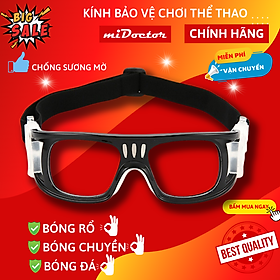 Kính Bảo Vệ Chơi Thể Thao, Bóng Rổ, Bóng Đá Chống Sương Mù Cao Cấp - Có Thể Lắp Mắt Kính Cận - Hãng miDoctor - Màu ĐEN